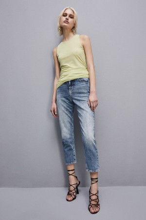 Patrizia Pepe High Waist Denim Pants Blu Chiaro | GBMU-61857