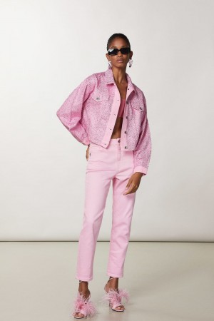 Patrizia Pepe High-waisted Cigarette Pants Rosa | PUGT-75613