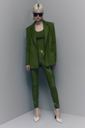 Patrizia Pepe High-waisted Faux Leather Leggings Verdi | ATVZ-27465