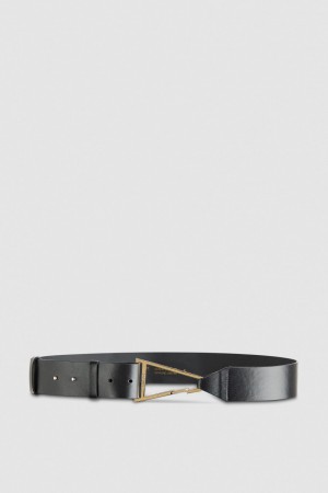 Patrizia Pepe High-waisted Leather Belt Nere | QMXT-72654
