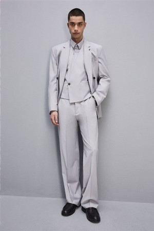 Patrizia Pepe High-waisted Pants In Cool Wool Grigie | JTUY-95712