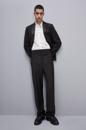 Patrizia Pepe High-waisted Pants In Cool Wool Nere | XPYJ-64537
