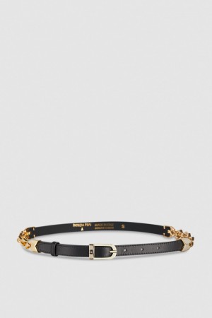 Patrizia Pepe High-waisted Smooth Leather Belt Nere | TERA-93456