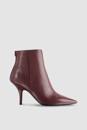 Patrizia Pepe Leather Ankle Boots Viola | TQDK-87406
