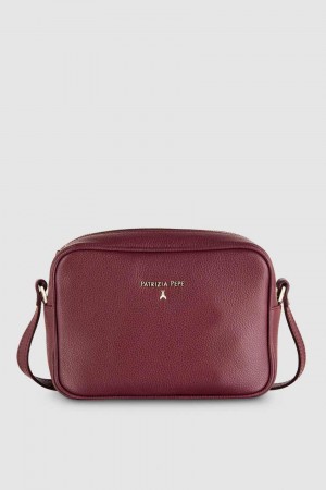 Patrizia Pepe Leather Camera Bag With Inside Pocket Viola | ANXP-83421