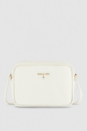 Patrizia Pepe Leather Camera Bag With Inside Pocket Beige | XDRV-87259