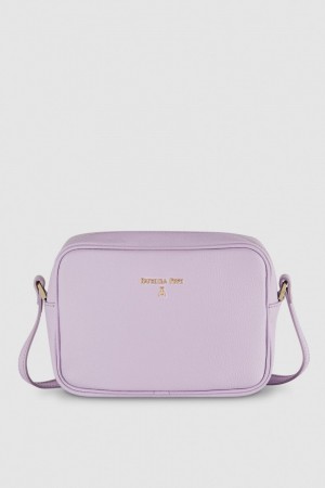 Patrizia Pepe Leather Camera Bag With Inside Pocket Viola | CUKW-30819