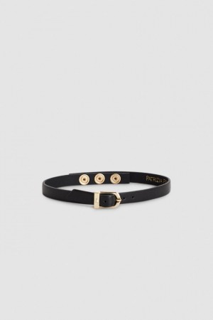 Patrizia Pepe Leather Chocker With Buckle Nere | FZKC-17496