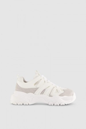 Patrizia Pepe Leather Running Sneakers Bianche | VFGZ-70523