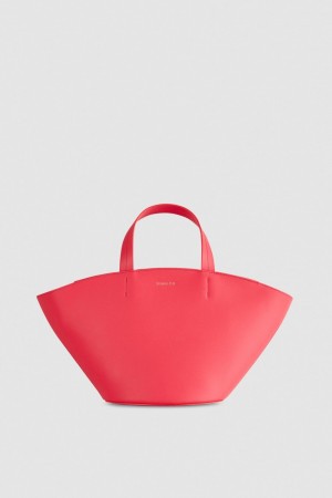 Patrizia Pepe Leather Shopping Bag With Handles Rosa | PJUM-23987