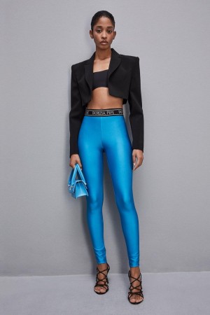 Patrizia Pepe Leggings In Technical Stretch Jersey Blu Chiaro | ORQY-04875