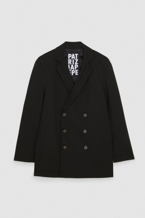 Patrizia Pepe Lined Double-breasted Coat Nere | AQJP-81607