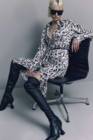 Patrizia Pepe Long Sleeved Shirt In Georgette Nere | LNMG-05862