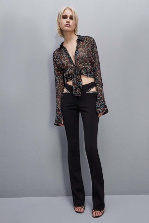 Patrizia Pepe Long-sleeved Printed Shirt Nere | STQH-78613