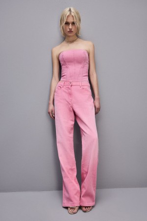Patrizia Pepe Low Waist Straight Pants Rosa | AGJS-15628