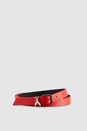 Patrizia Pepe Low-waist Hammered Leather Belt Rosse | GEMH-05148