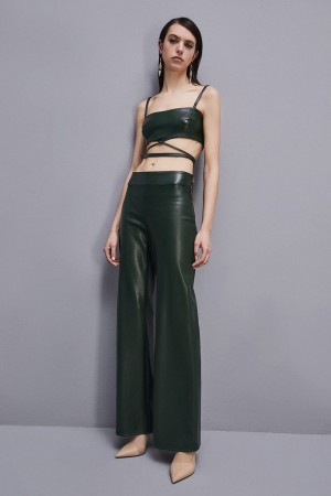 Patrizia Pepe Low-waisted Palazzo Fit Pants Verdi | WAHZ-57693