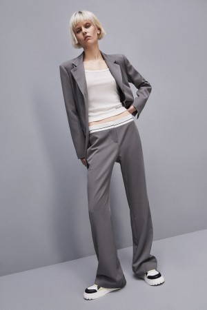 Patrizia Pepe Low-waisted Pants In Comfort Fabric Grigie | APJH-48609