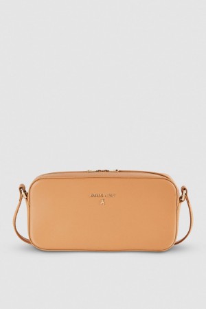 Patrizia Pepe Medium Graphic Case Shoulder Bag Beige | MHWL-54802
