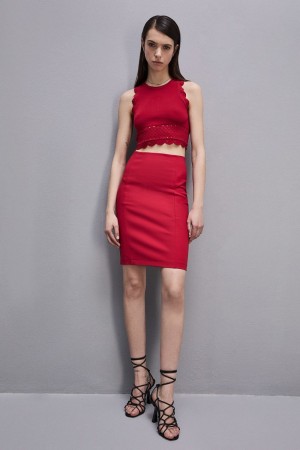Patrizia Pepe Midi Pencil Skirt Rosse | RXCT-97458