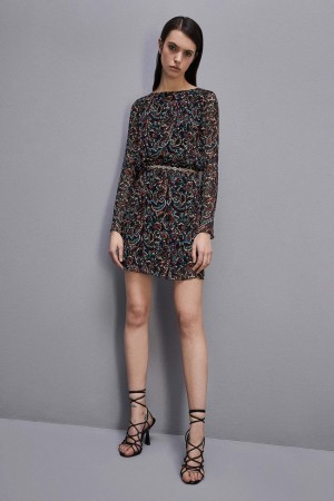 Patrizia Pepe Mini Patterned Dress Nere | BONJ-29671