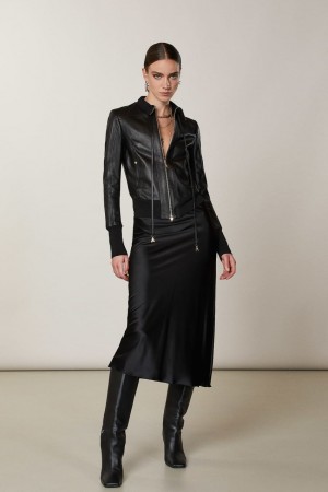 Patrizia Pepe Nappa Lambskin Jacket Nere | MNWR-08465