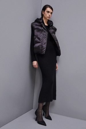 Patrizia Pepe Nylon Sleeveless Down Jacket Nere | JWCZ-45281