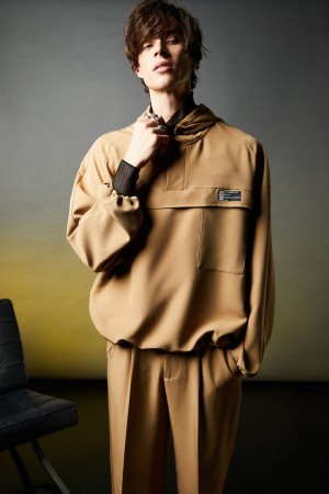 Patrizia Pepe Over Hooded Sweatshirt Beige | QRDU-56947