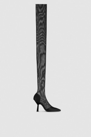 Patrizia Pepe Overknee Boots In Tulle Nere | UDPW-83076