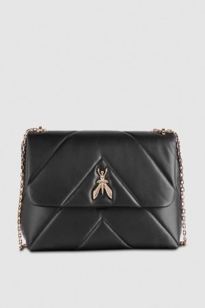 Patrizia Pepe Padded Fly Crossbody Bag Nere | CUSV-15408