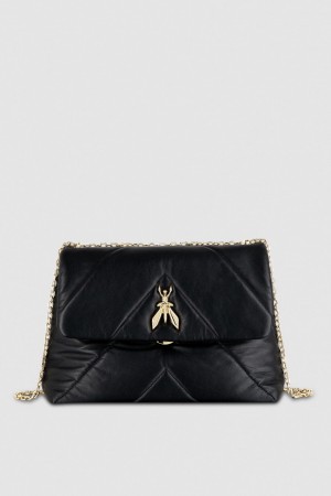 Patrizia Pepe Padded Fly Crossbody Bag Nere | PDBA-23704