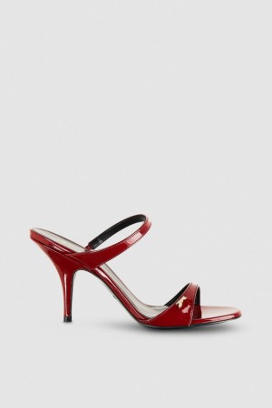 Patrizia Pepe Patent Leather Heeled Sandals Rosse | IGDM-75021