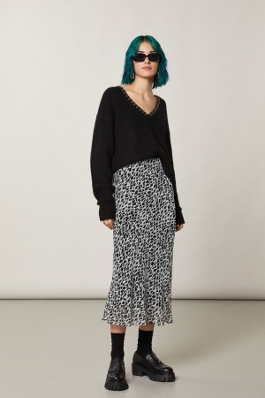 Patrizia Pepe Patterned Midi Skirt Bianche | WDCS-71648