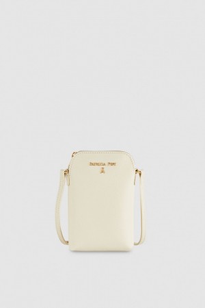 Patrizia Pepe Phone Holder With Shoulder Strap Beige | YVPS-80627