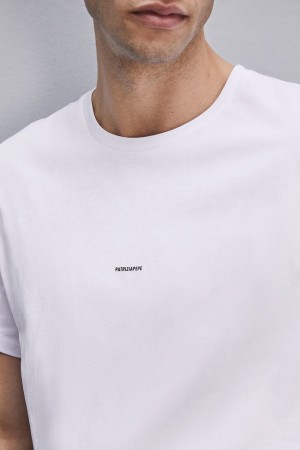 Patrizia Pepe Pima Cotton Jersey T-shirt With Logo Bianche | RHQA-26548