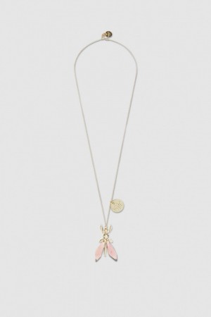 Patrizia Pepe Precious Fly Necklace With Stones Rosa | BTFJ-71268