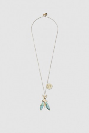 Patrizia Pepe Precious Fly Necklace With Stones Verdi | HGCP-03261