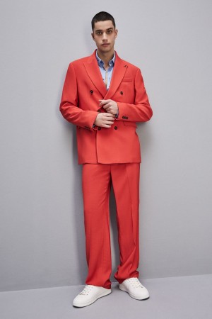 Patrizia Pepe Regular Double-breasted Jacket In Viscose Twill Rosse | ZBFH-19352
