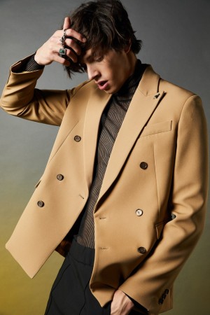 Patrizia Pepe Regular Fit Double-breasted Jacket Beige | HSOQ-35964