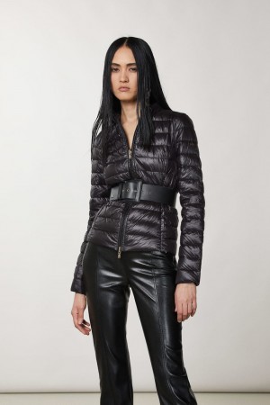 Patrizia Pepe Reversible Down Proof Nylon Down Jacket Nere | VDHX-54928