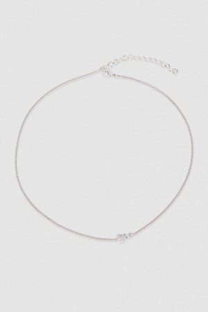 Patrizia Pepe Rhinestone Necklace Argento | UIAN-48615