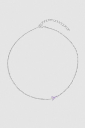 Patrizia Pepe Rhinestone Necklace Rosa | JLAF-54617