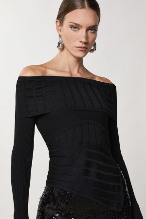 Patrizia Pepe Rib Knit Nere | DRVW-63807