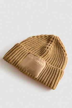 Patrizia Pepe Ribbed Fabric Hat Beige | CHRY-65894