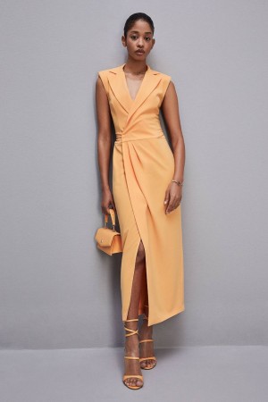 Patrizia Pepe Sablè Crepe Blazer Dress Arancioni | WCYN-45218