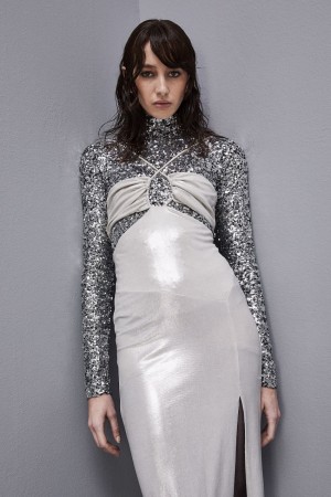 Patrizia Pepe Sequined Body Shirt Grigie | YWZF-23756