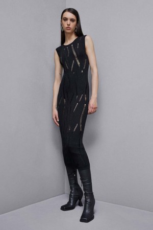 Patrizia Pepe Sleeveless Long Dress Nere | JKIL-59208