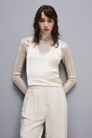 Patrizia Pepe Sleeveless Top Shirt In Certified Viscose Bianche | TYLS-90657