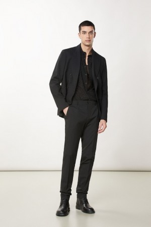 Patrizia Pepe Slim Canvas Pants Nere | DVRJ-08612