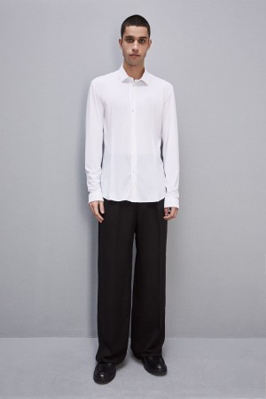 Patrizia Pepe Slim Fit Jersey Shirt Bianche | TASY-96125